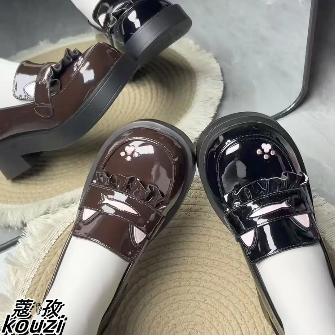 Japanese-Style Small Single Shoes Platform Cat Ear Round Toe Jk Uniform Super Soft Comfortable Student Lolita Jk Small Leather Shoes - Image 5
