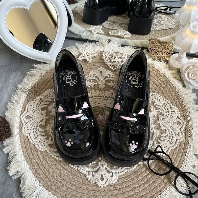 Japanese-Style Small Single Shoes Platform Cat Ear Round Toe Jk Uniform Super Soft Comfortable Student Lolita Jk Small Leather Shoes — feature 11