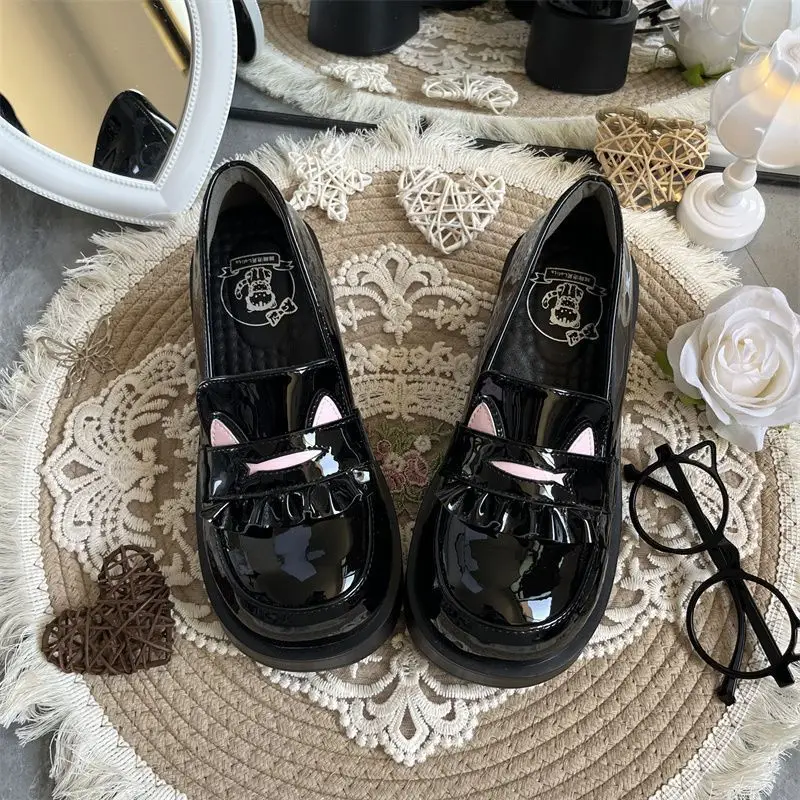 Japanese-Style Small Single Shoes Platform Cat Ear Round Toe Jk Uniform Super Soft Comfortable Student Lolita Jk Small Leather Shoes — feature 13