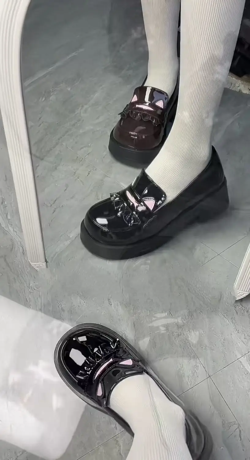 Japanese-Style Small Single Shoes Platform Cat Ear Round Toe Jk Uniform Super Soft Comfortable Student Lolita Jk Small Leather Shoes — feature 16