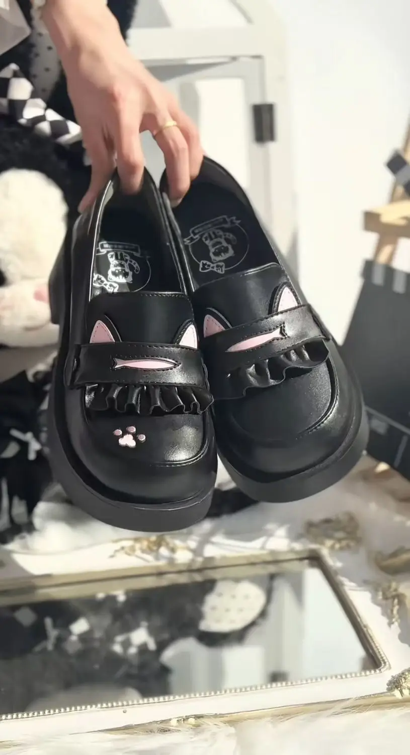 Japanese-Style Small Single Shoes Platform Cat Ear Round Toe Jk Uniform Super Soft Comfortable Student Lolita Jk Small Leather Shoes — feature 23