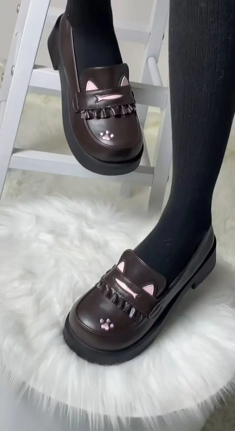 Japanese-Style Small Single Shoes Platform Cat Ear Round Toe Jk Uniform Super Soft Comfortable Student Lolita Jk Small Leather Shoes — feature 25