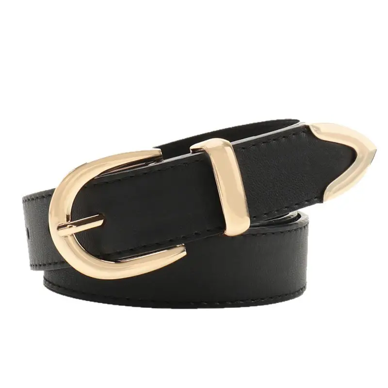 Women's Tan Leather Belt with Buckle - Image 14