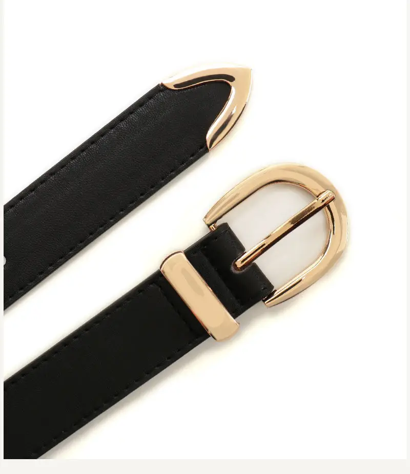 Women's Tan Leather Belt with Buckle — feature 16