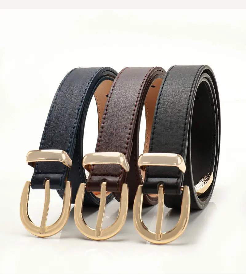 Women's Tan Leather Belt with Buckle — feature 25