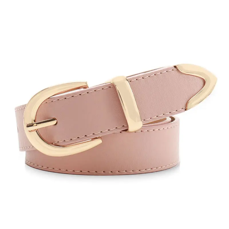 Women's Tan Leather Belt with Buckle - Image 8