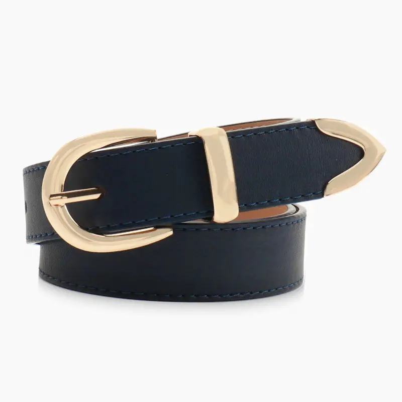Women's Tan Leather Belt with Buckle - Image 9