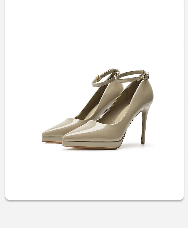 Women's Single-Strap Shoes 2026 New Style Elegant Pointed Toe Ultra-High Thin Heel Comfortable Waterproof Platform High Heels Patent Leather — feature 9