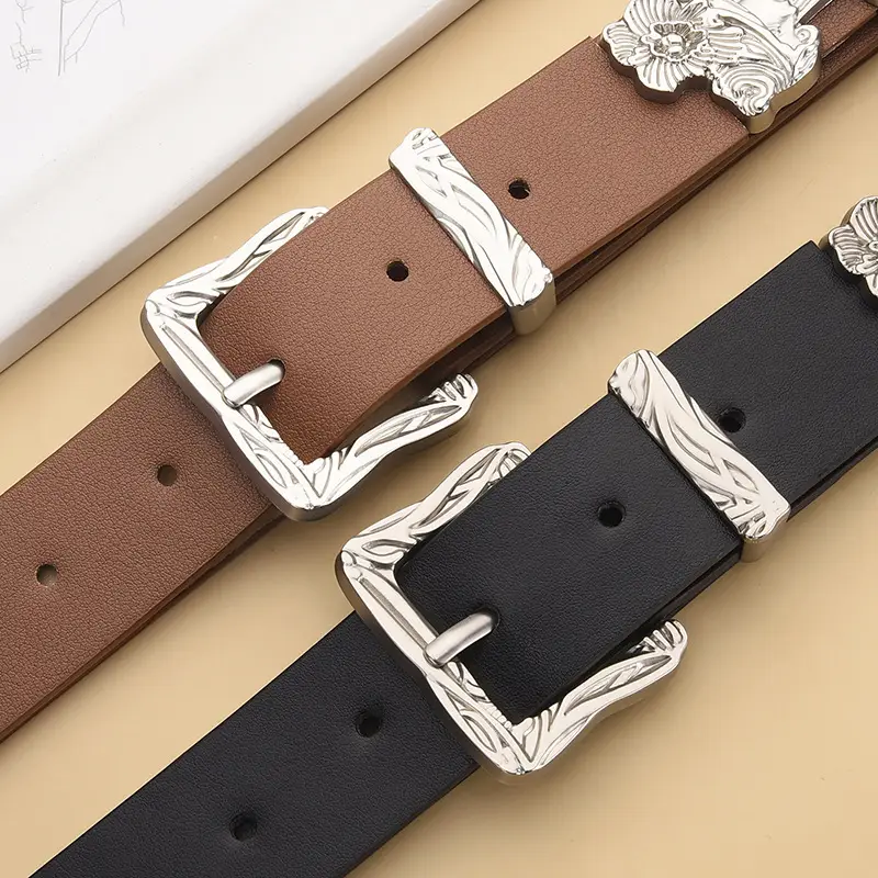 Vintage Mermaid Buckle Belt for Women Black Brown - Image 8