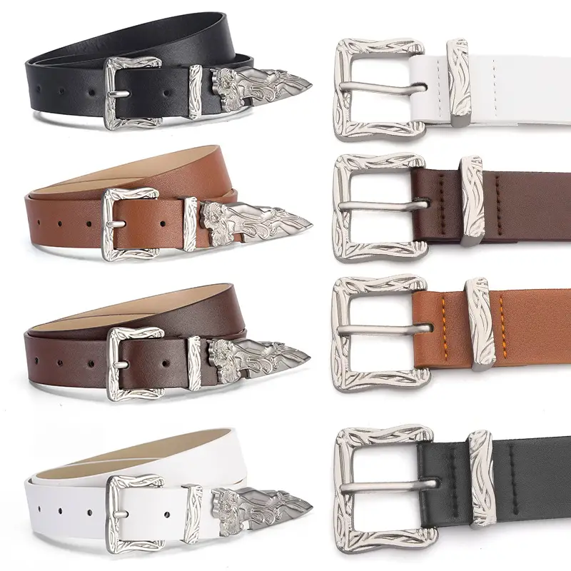 Vintage Mermaid Buckle Belt for Women Black Brown - Image 9
