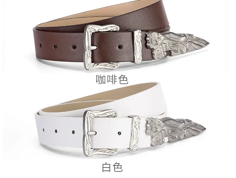 Vintage Mermaid Buckle Belt for Women Black Brown — feature 13