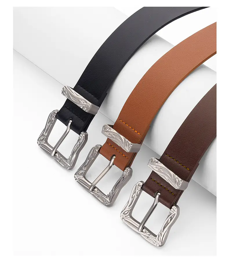 Vintage Mermaid Buckle Belt for Women Black Brown — feature 5
