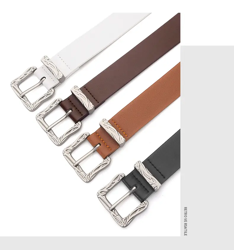 Vintage Mermaid Buckle Belt for Women Black Brown — feature 7