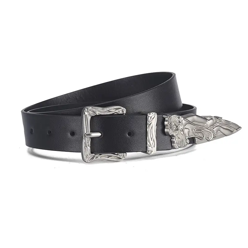 Vintage Mermaid Buckle Belt for Women Black Brown