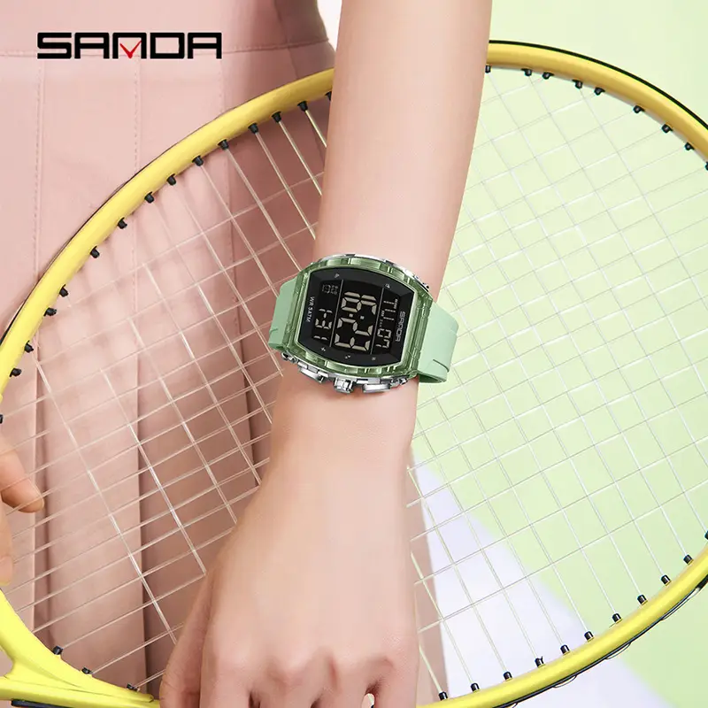 Sanda Black Digital Watch with Transparent Shell - Image 26