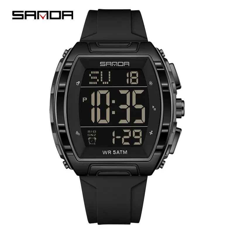 Sanda Black Digital Watch with Transparent Shell - Image 28