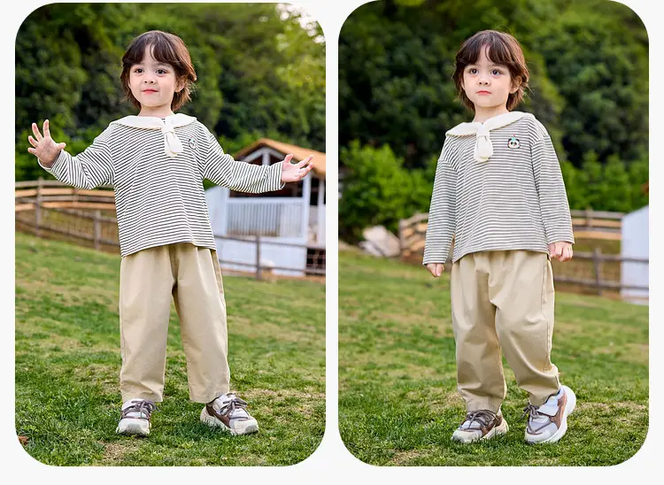 Baby Polo Collar T-Shirt Striped Autumn Wear — feature 15