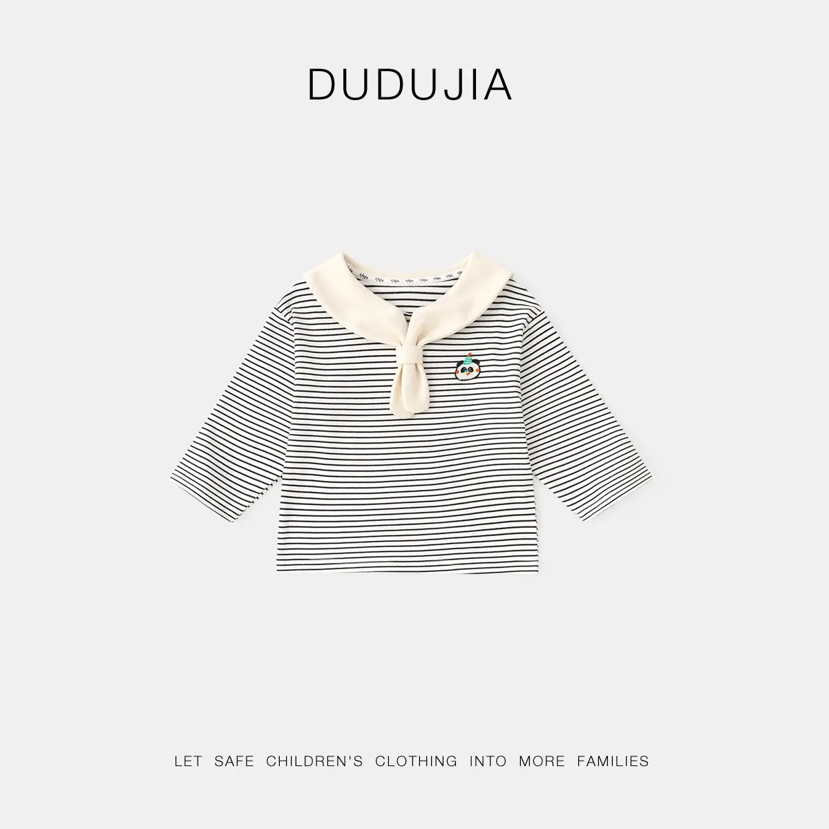 Baby Polo Collar T-Shirt Striped Autumn Wear - Image 3