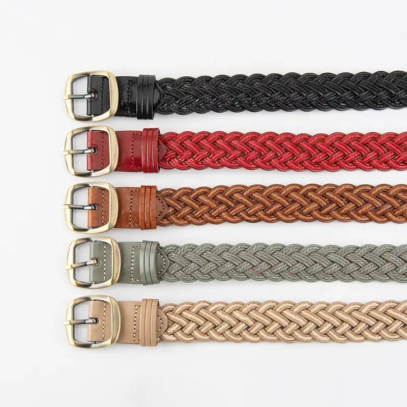 Black Braided Belt for Women Vintage Decorative Belt