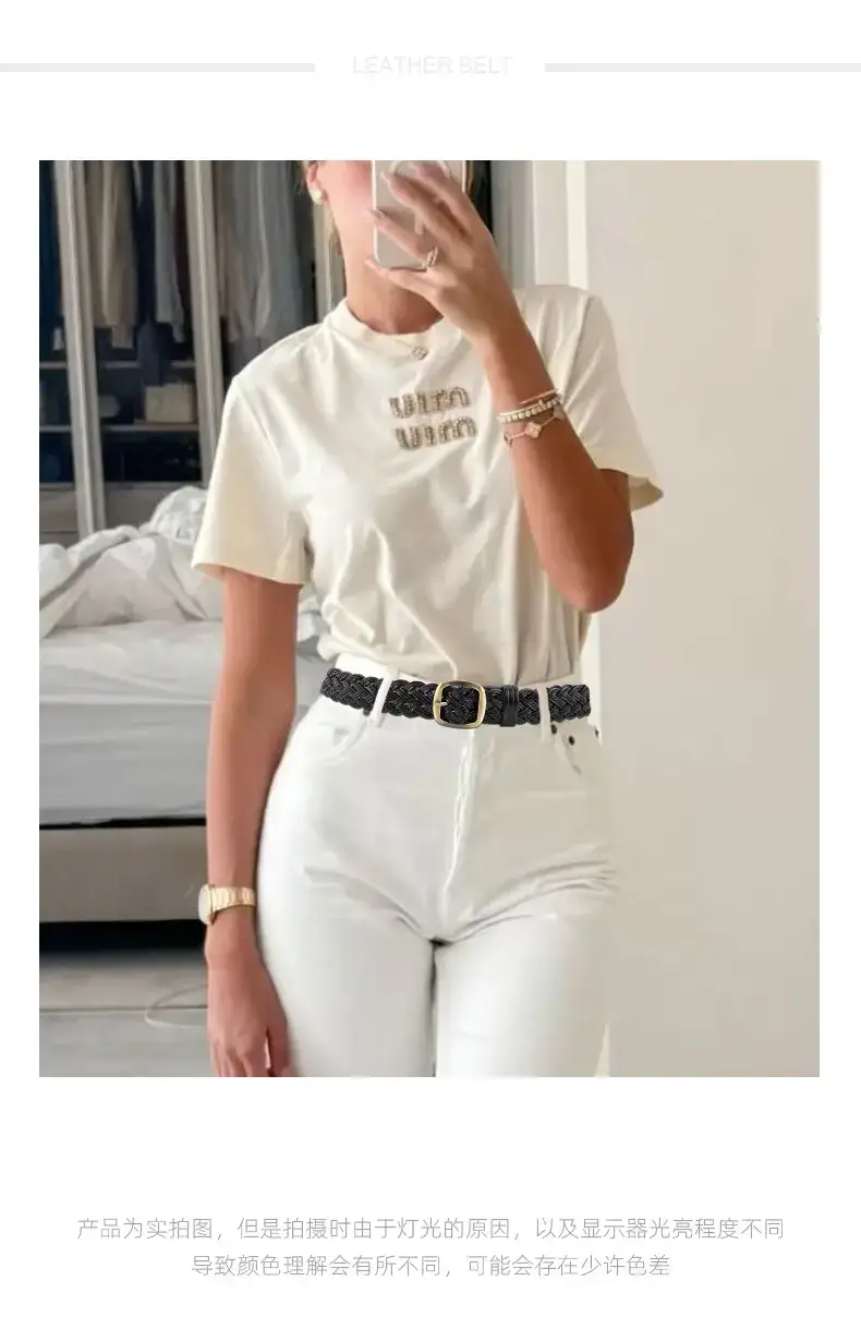 Black Braided Belt for Women Vintage Decorative Belt — feature 1