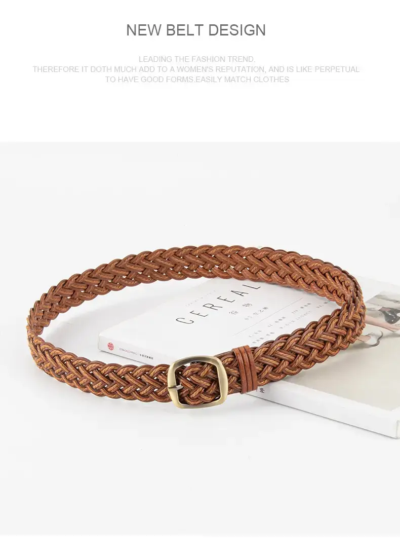 Black Braided Belt for Women Vintage Decorative Belt — feature 12