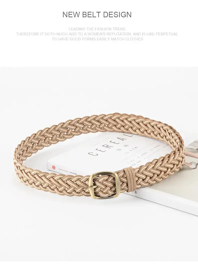 Black Braided Belt for Women Vintage Decorative Belt — feature 13