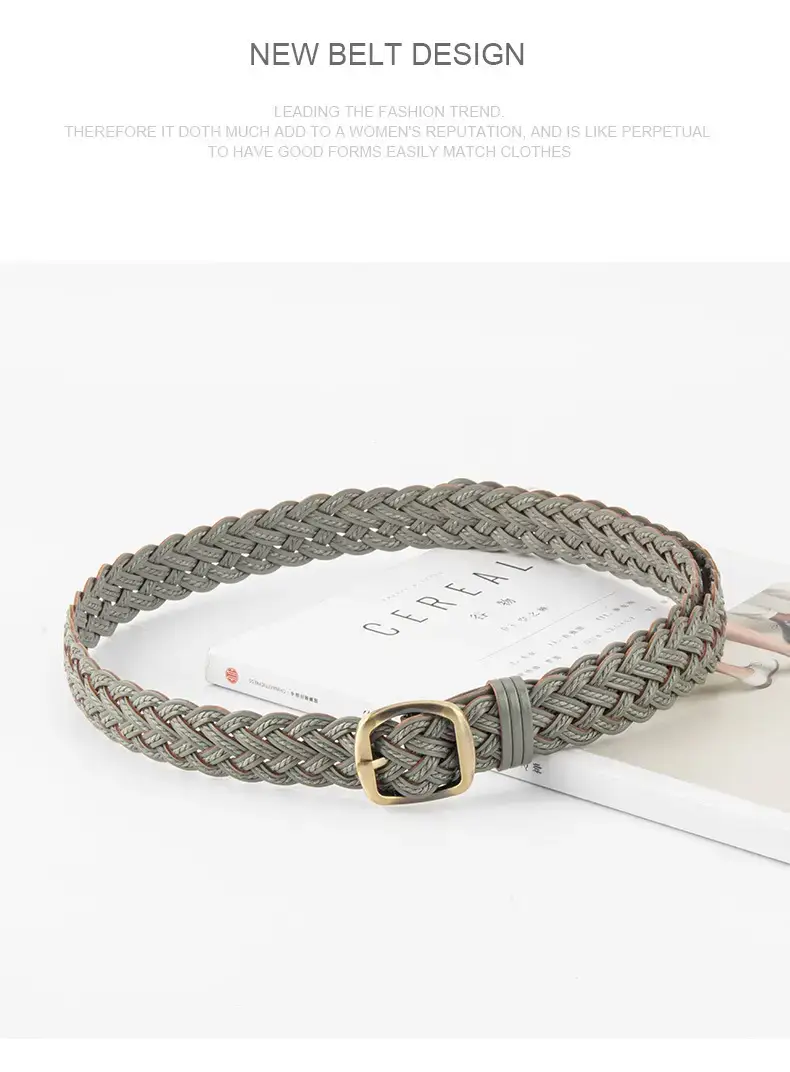 Black Braided Belt for Women Vintage Decorative Belt — feature 14