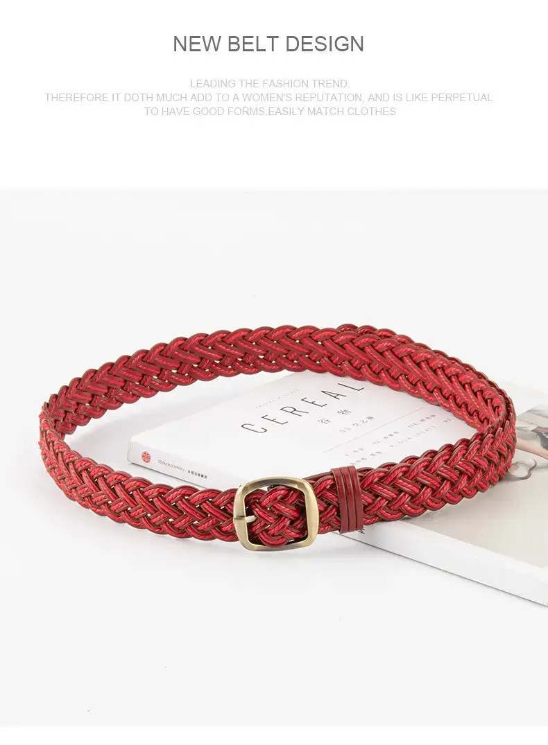 Black Braided Belt for Women Vintage Decorative Belt — feature 15