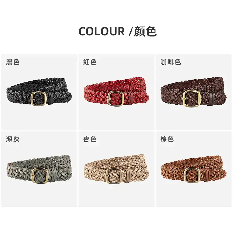Black Braided Belt for Women Vintage Decorative Belt — feature 8