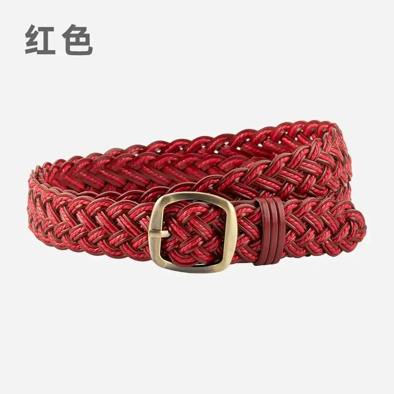 Black Braided Belt for Women Vintage Decorative Belt