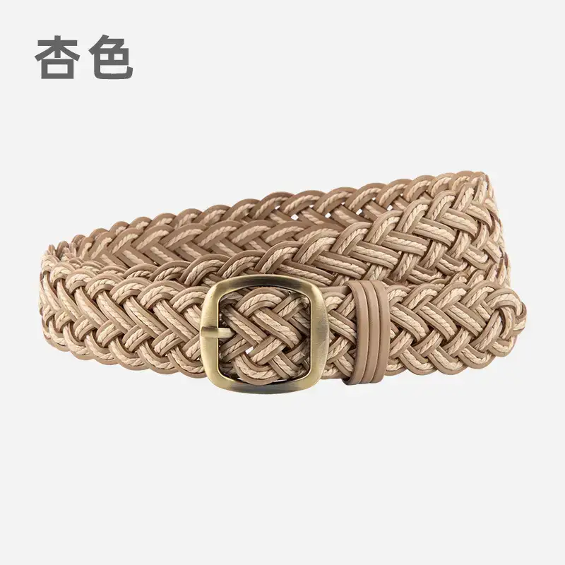 Black Braided Belt for Women Vintage Decorative Belt