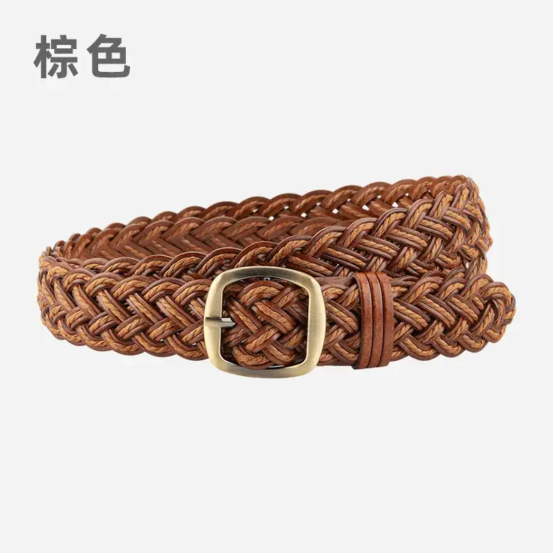 Black Braided Belt for Women Vintage Decorative Belt