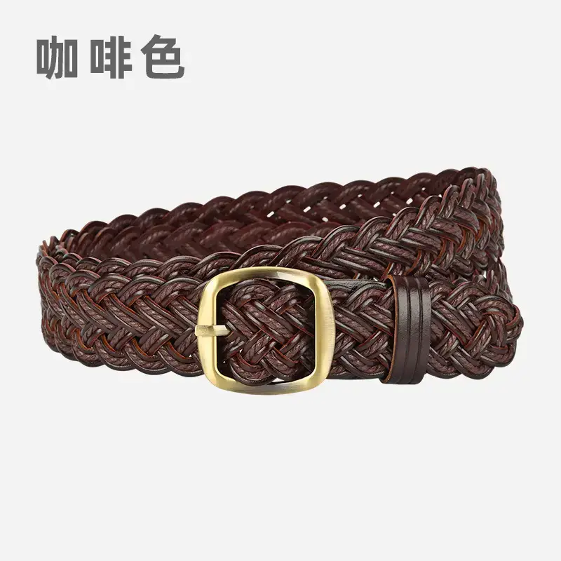 Black Braided Belt for Women Vintage Decorative Belt