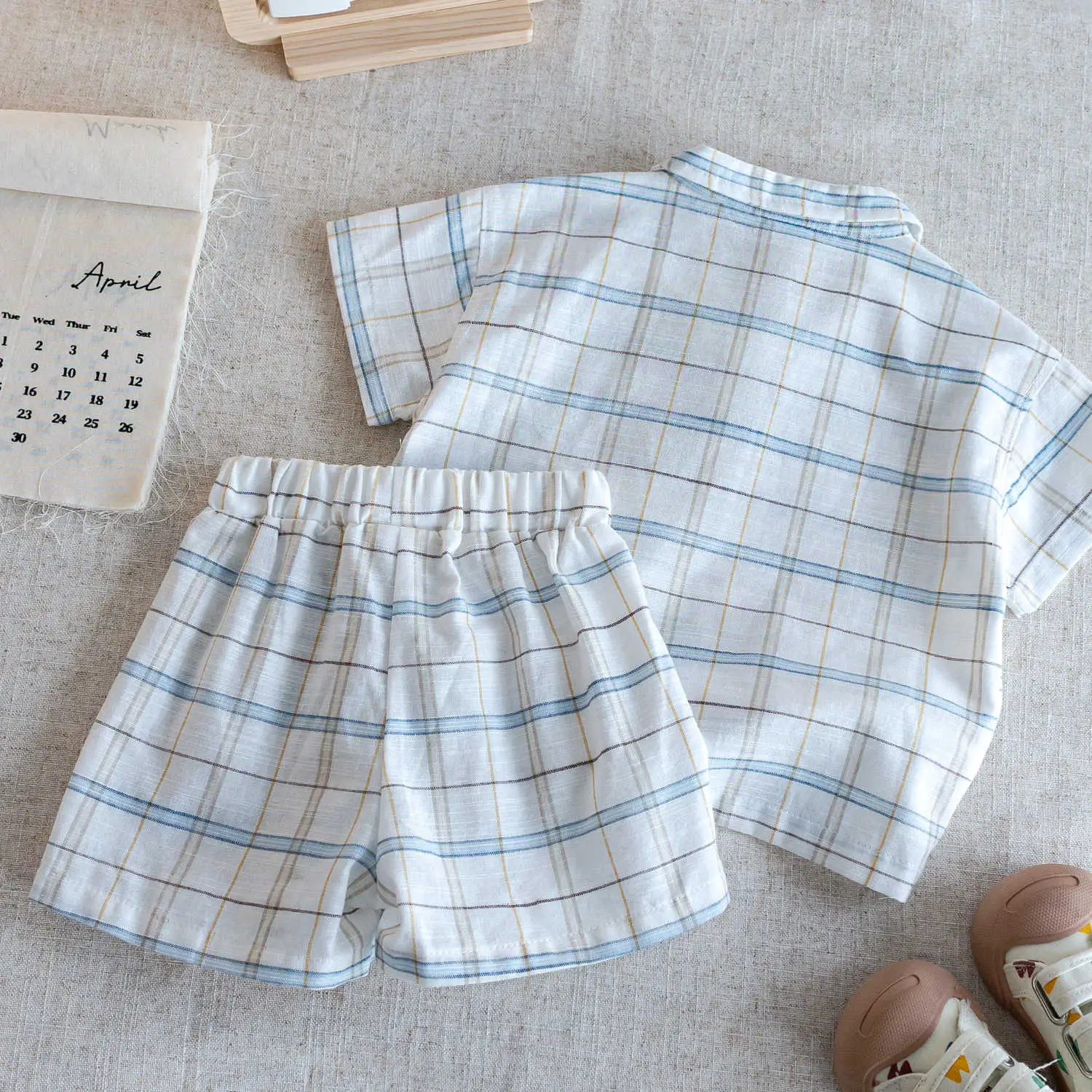 Children's 2-Piece Cherry Print Suit White Black - Image 3