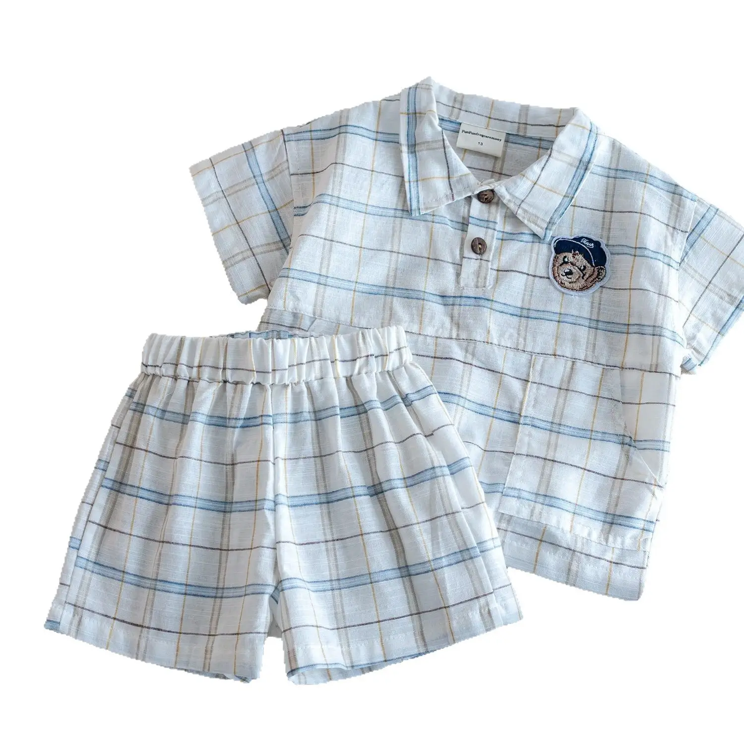 Children's 2-Piece Cherry Print Suit White Black - Image 6