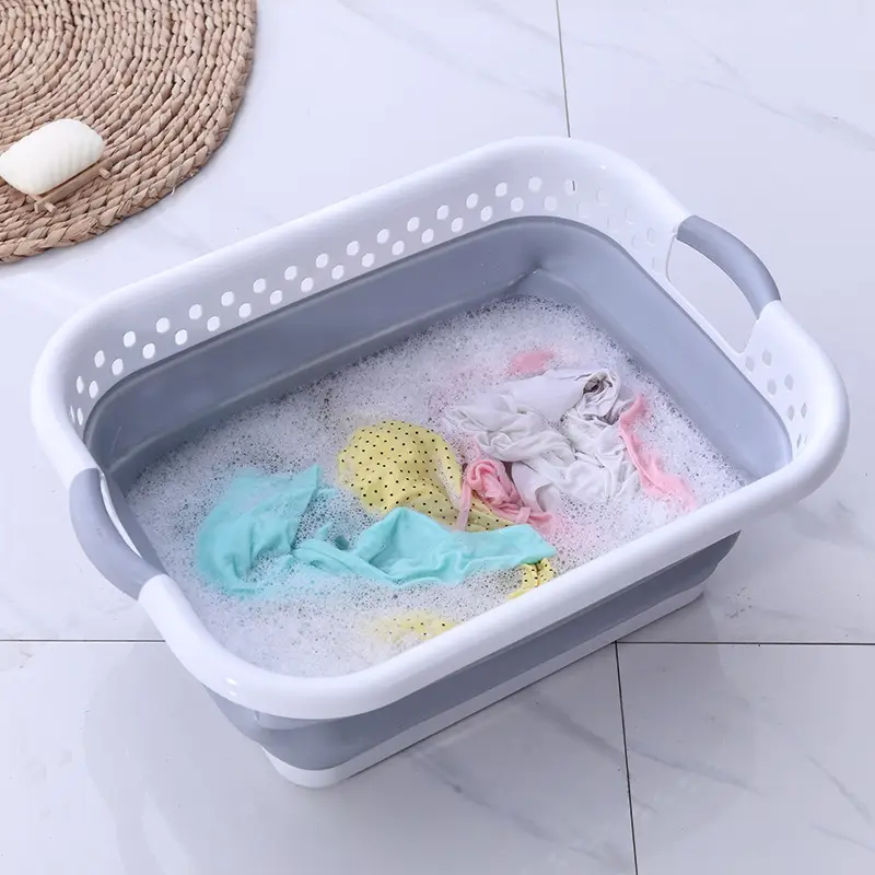 Foldable Laundry Basin Extra Large Gray Plastic - Image 6