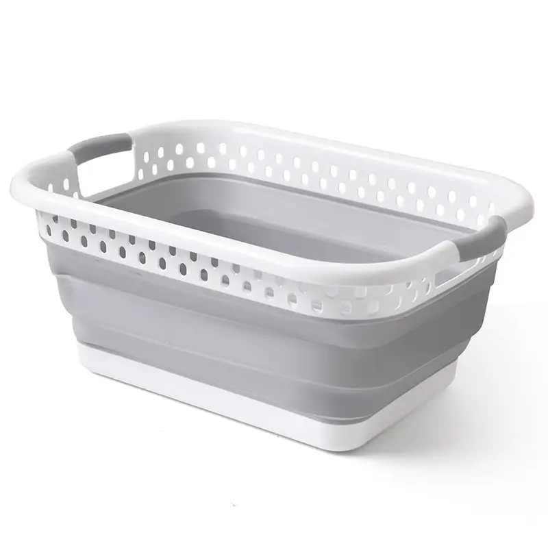 Foldable Laundry Basin Extra Large Gray Plastic - Image 9