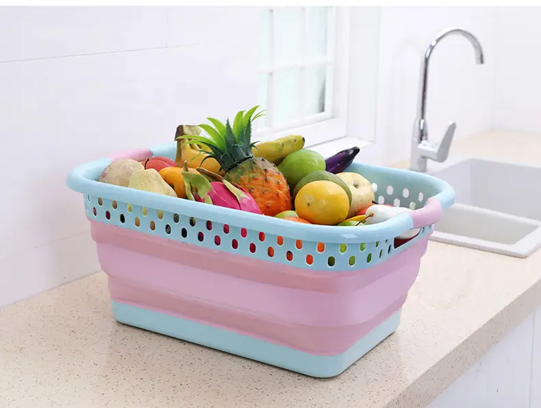 Foldable Laundry Basin Extra Large Gray Plastic — feature 10