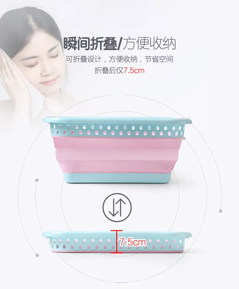 Foldable Laundry Basin Extra Large Gray Plastic — feature 2