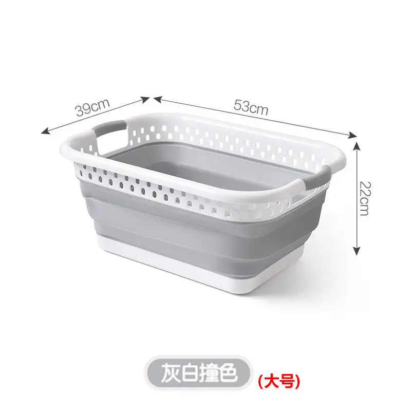 Foldable Laundry Basin Extra Large Gray Plastic - Image 3