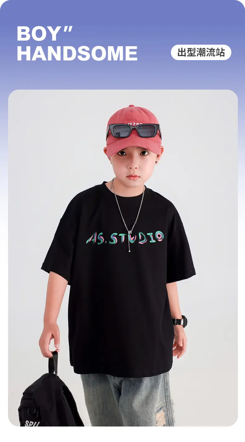 Boys Black Graffiti T-Shirt 2026 Cool Summer — feature 1