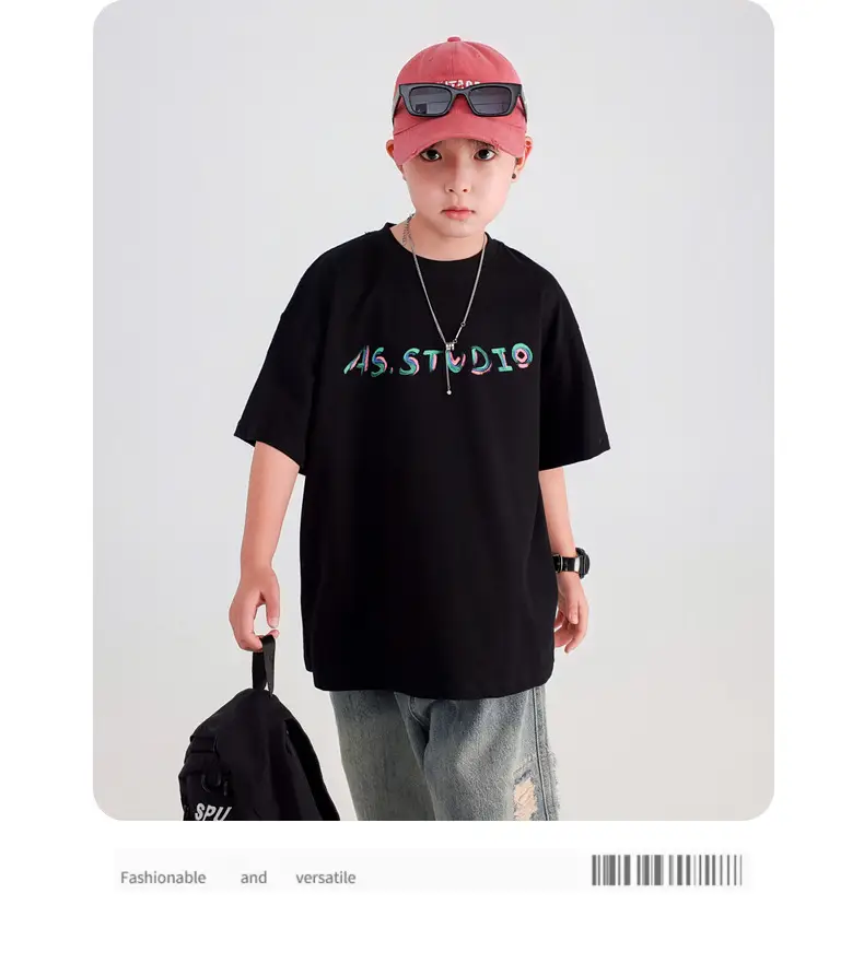 Boys Black Graffiti T-Shirt 2026 Cool Summer — feature 22