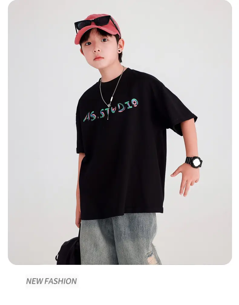 Boys Black Graffiti T-Shirt 2026 Cool Summer — feature 23