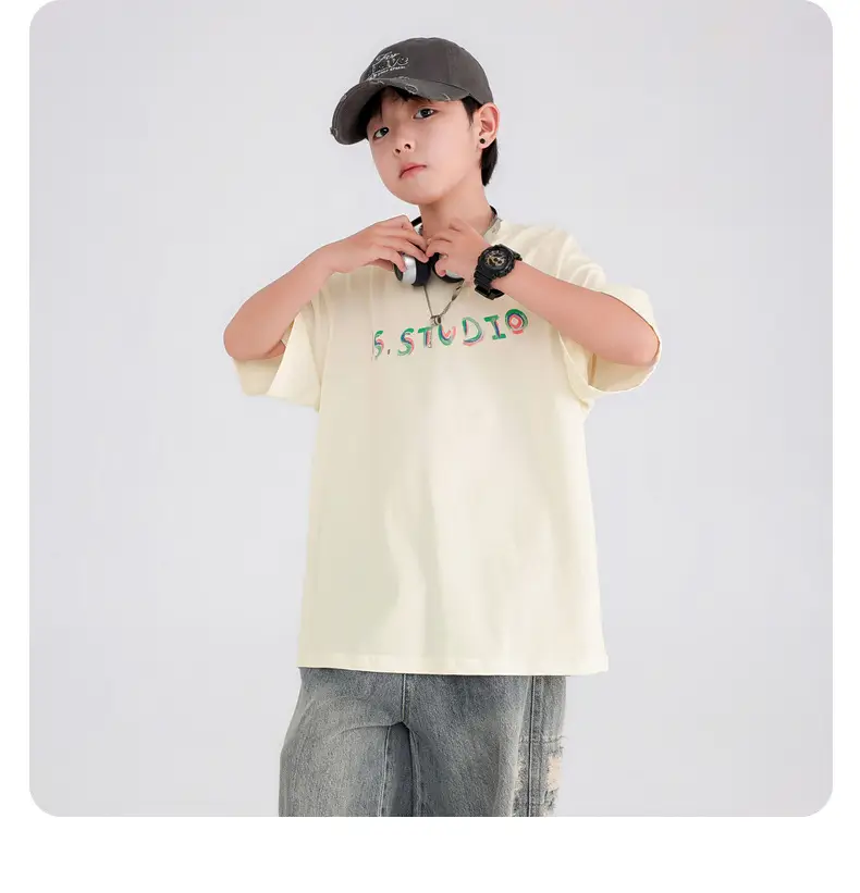 Boys Black Graffiti T-Shirt 2026 Cool Summer — feature 32