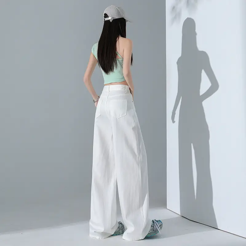 Women Tencel Wide Leg Pants Dark Sky Loose Slimming