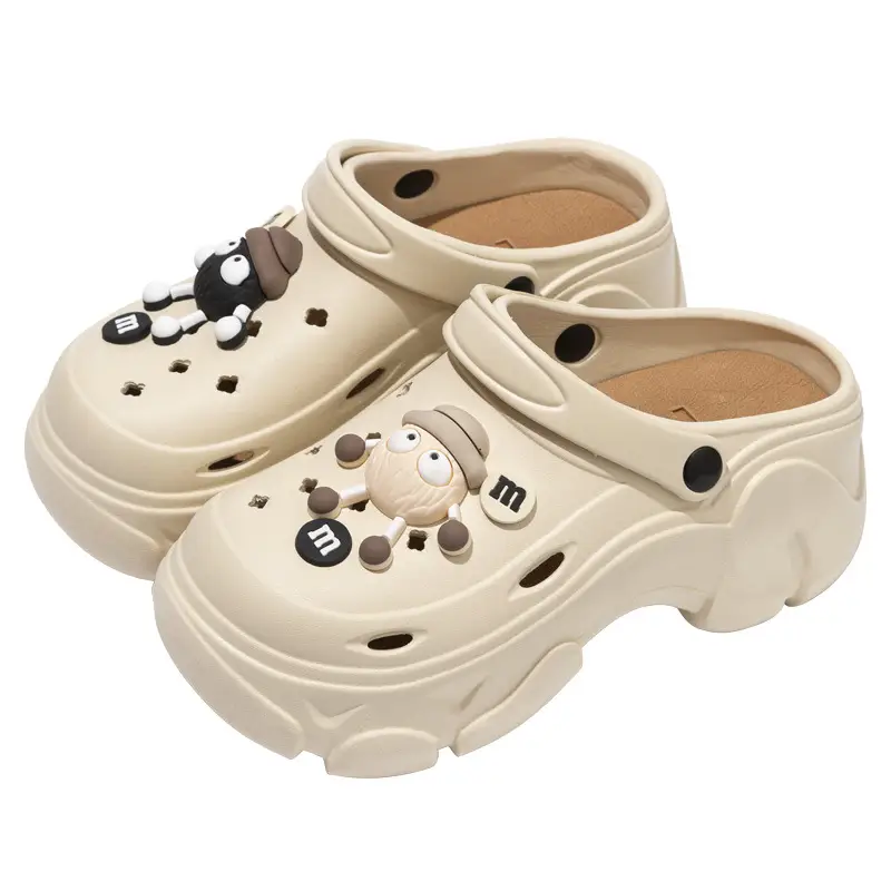 Cute Platform Slippers for Women, Height-Increasing, Non-Slip Closed-Toe