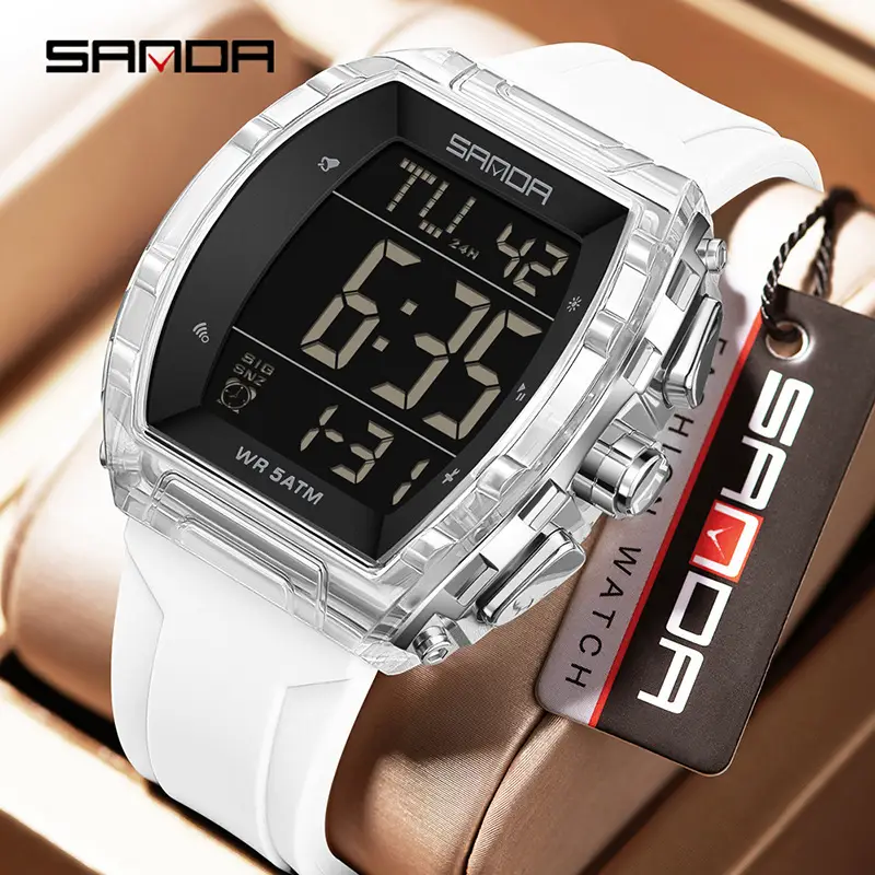 Sanda Orange Digital Alarm Watch with Water Resistant Design - Image 37