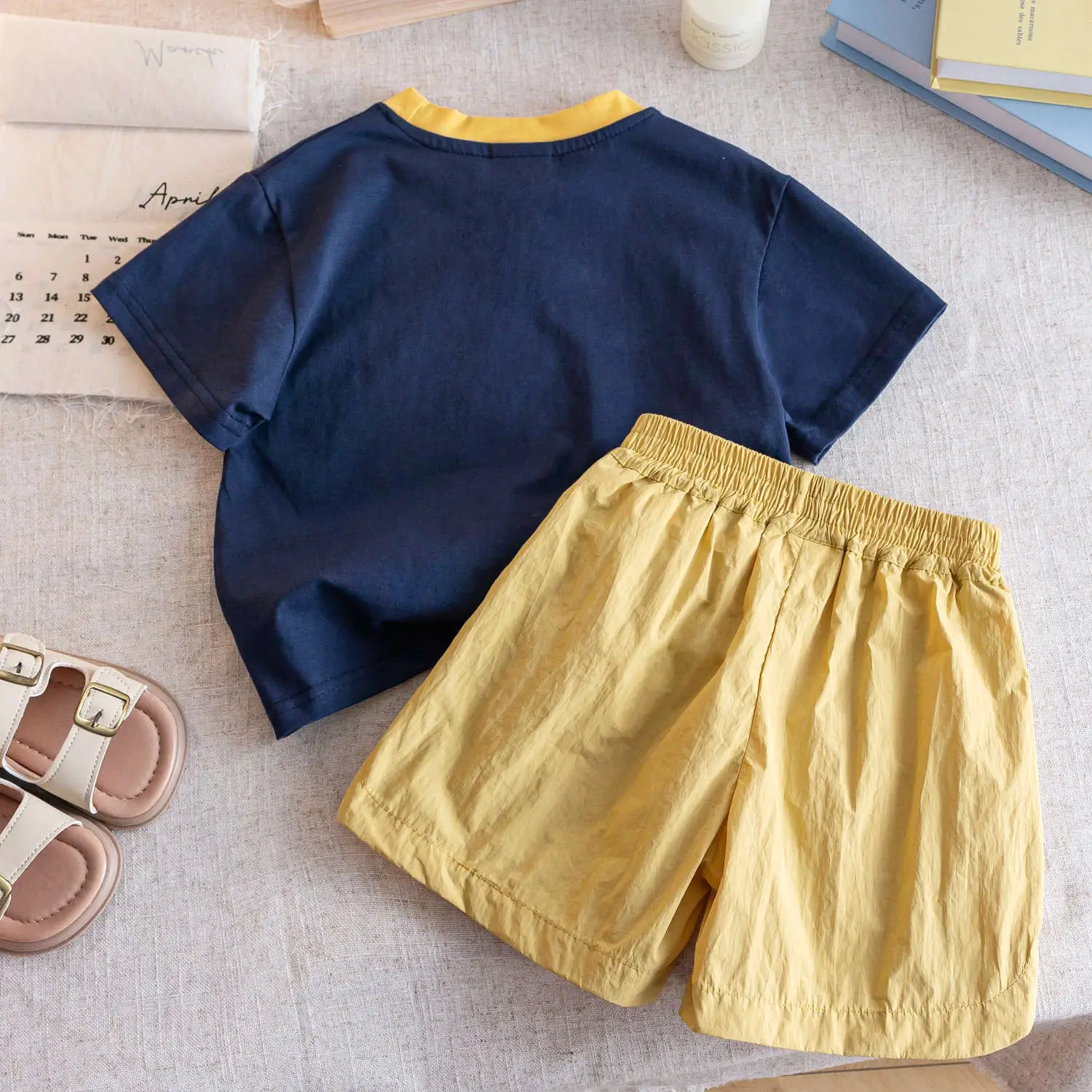 2025 Kids Boys Contrast Two-Piece Short Sleeve Set — feature 5