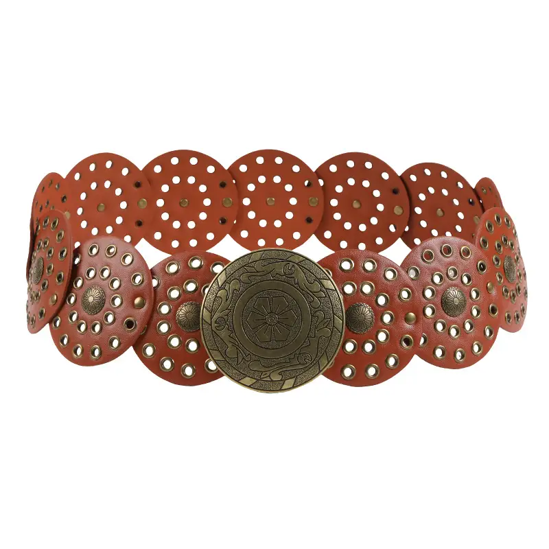 Women Retro Rivet Belt Eyelet Buckle Belt Wholesale — feature 14