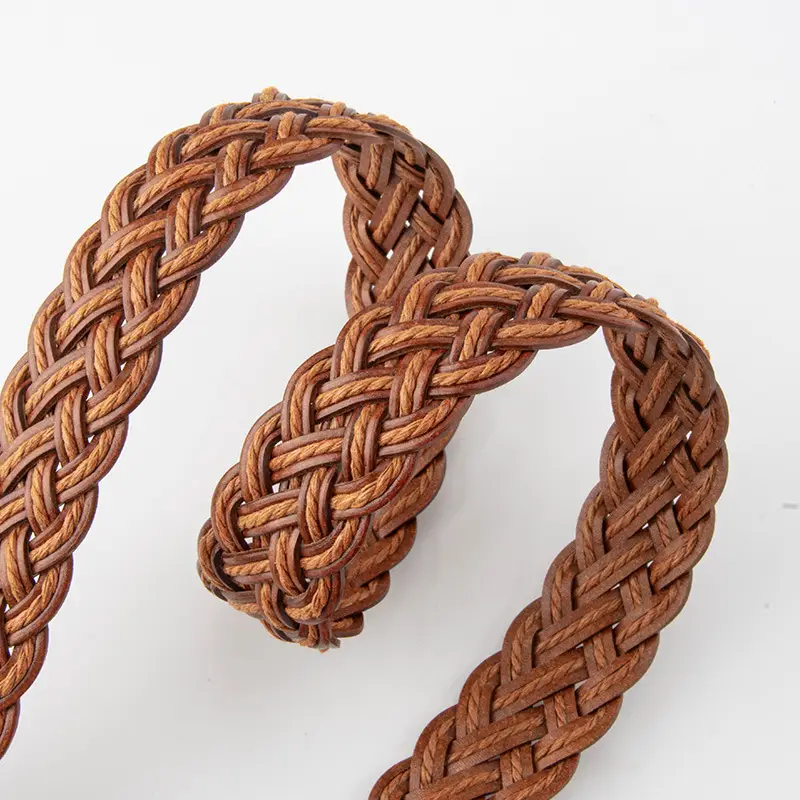 Hand-Woven Women's Pin Buckle Belt Brown - Image 10